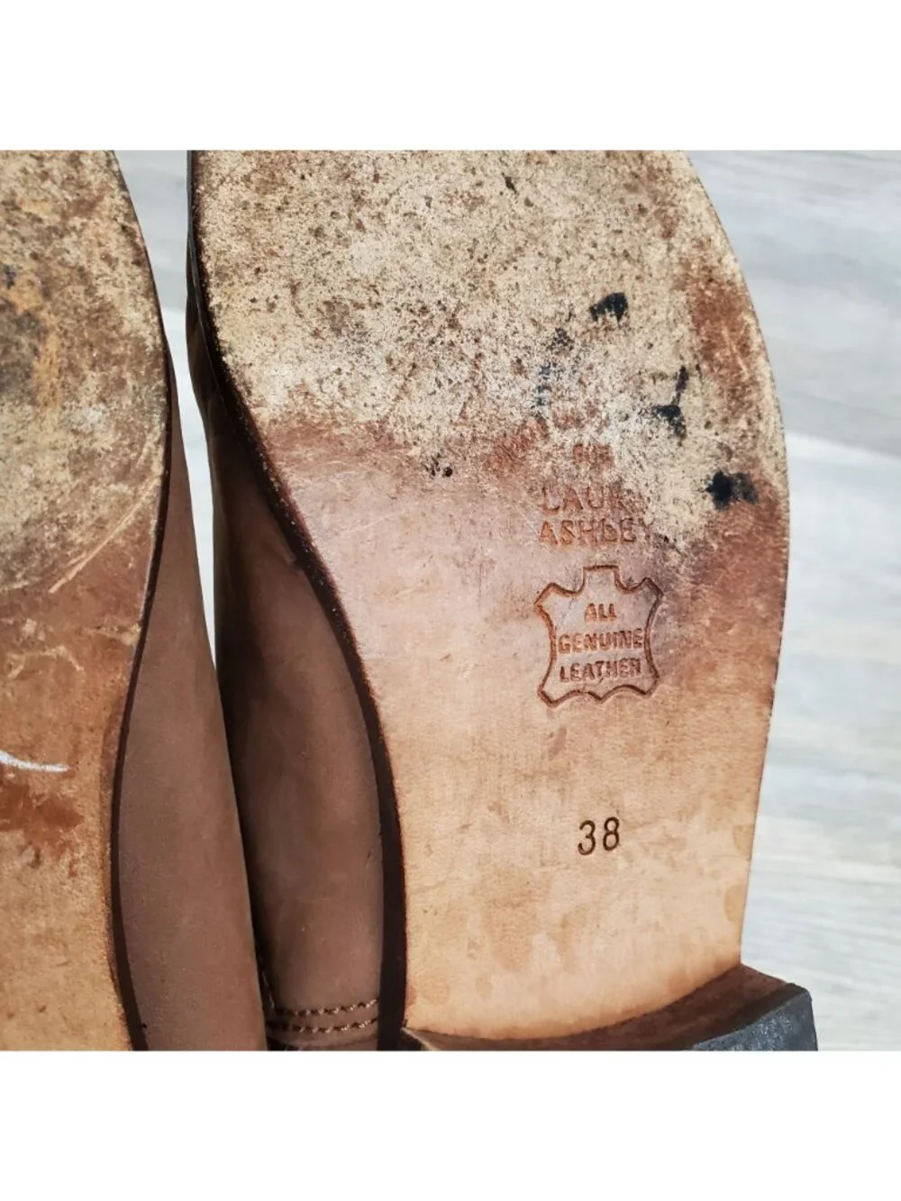 Vintage Laura Ashley Chelsea boots, light brown